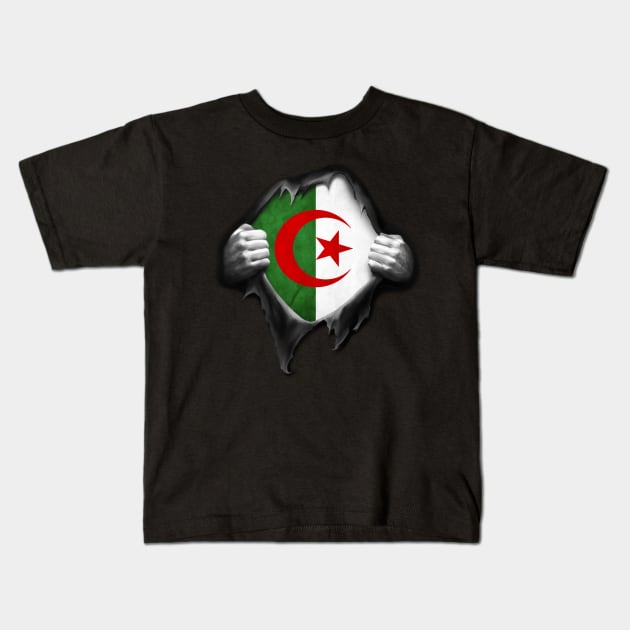 Algeria Flag Algerian Roots DNA Pride Gift Kids T-Shirt by nikolayjs